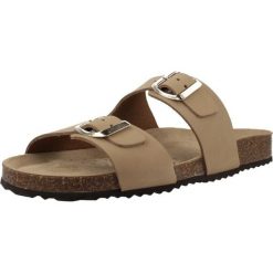 Sandały GEOX D BRIONIA Beżowy. Brązowe sandały damskie Geox, bez wzorów, ze skóry, bez obcasa, bez zapięcia. Za 280.99 zł.