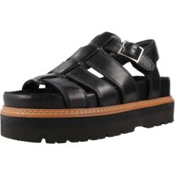 Sandały CLARKS ORIANNA TWIST Czarny. Czarne sandały damskie Clarks, bez wzorów, ze skóry, bez obcasa, bez zapięcia. Za 279.99 zł.