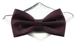 Mucha Męska z Białą Poszetką - Chattier - Głęboka Czerwień. Czerwone krawaty i muchy Chattier, bez wzorów, z poliesteru, eleganckie. Za 59.00 zł.