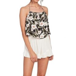 Koszulka damska Volcom Coco Halter Cami. Czarne koszulki sportowe damskie Volcom, l, bez wzorów, z wiskozy, bez ramiączek. Za 101.00 zł.