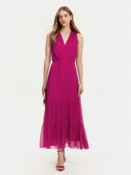 Haveone Sukienka letnia AFF-N005 Różowy Loose Fit. Czerwone sukienki damskie Haveone, na lato, xl, bez wzorów, z jedwabiu, bez kołnierzyka, bez ramiączek. Za 369.99 zł.