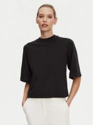 PINKO T-Shirt Niamey 104604 A2F8 Czarny Regular Fit. Czarne t-shirty damskie Pinko, l, bez wzorów, z bawełny, bez kołnierzyka, bez ramiączek. W wyprzedaży za 279.99 zł.