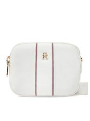 Tommy Hilfiger Torebka Poppy Camera Bag Corp AW0AW17230 Biały. Białe listonoszki damskie Tommy Hilfiger, bez wzorów, ze skóry, bez dodatków. Za 319.99 zł.