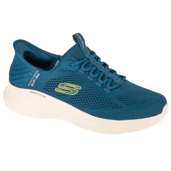 Buty sportowe Sneakersy męskie, Slip-Ins: Skech-Lite Pro - Primebase. Niebieskie buty sportowe męskie Skechers, bez wzorów, bez zapięcia, trekkingowe. Za 299.99 zł.