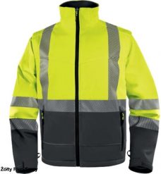 FAST - BLUZA SOFTSHELL Z POLIESTRU I ELASTANU, 3 WARSTWY LAMINOWANE - żółty fluo-szary 3XL. Szare bluzy męskie DELTA PLUS, m, bez wzorów, z elastanu, bez ramiączek, bez kaptura. Za 293.80 zł.