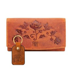 Zestaw prezentowy PAOLO PERUZZI ZUP-104-OR pomarańczowy. Brązowe portfele damskie Paolo Peruzzi, ze skóry. Za 109.99 zł.
