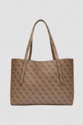 GUESS Brązowa shopperka damska Brenton. Brązowe shopperki damskie Guess, z aplikacjami, ze skóry ekologicznej, bez dodatków. W wyprzedaży za 430.99 zł.
