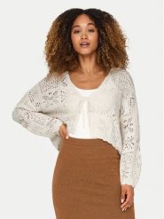 ONLY Kardigan Beach 15257604 Biały Regular Fit. Białe kardigany damskie ONLY, s, bez wzorów, z syntetyku, bez kołnierzyka. Za 139.99 zł.