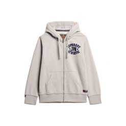 Bluza z kapturem i zamkiem błyskawicznym Superdry Vintage Athletic. Szare bluzy męskie Superdry, m, bez wzorów, vintage, bez ramiączek, z kapturem. Za 407.00 zł.