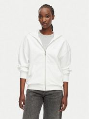 Calvin Klein Bluza LV044G215G Biały Relaxed Fit. Białe bluzy damskie Calvin Klein, xl, bez wzorów, z bawełny, bez ramiączek, bez kaptura. Za 449.99 zł.