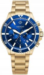 Zegarek Giewont Zegarek Męski Chronograph Sapphire Złoto Niebieski GW3970-B6. Niebieskie zegarki męskie Giewont, bez wzorów, złote. Za 221.61 zł.