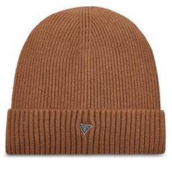 Czapka Guess. Brązowe czapki męskie Guess, na zimę, z aplikacjami. Za 229.99 zł.