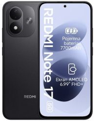 Smartfon Xiaomi Xiaomi Redmi Note 17 5G 17,8 cm (6.99") Dual SIM USB Type-C 6 GB 256 GB 7700 mAh Czarny. Czarne smartfony Xiaomi. Za 1,249.00 zł.