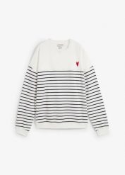 Bluza oversize z mieszanki bawełny. Białe bluzy damskie bonprix, bez wzorów, z bawełny, eleganckie, bez ramiączek, bez kaptura. Za 99.99 zł.
