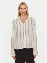 Tommy Hilfiger Koszulka piżamowa UW0UW05614 Écru Relaxed Fit. Koszule nocne damskie Tommy Hilfiger, bez wzorów, z wiskozy, bez ramiączek. Za 139.99 zł.