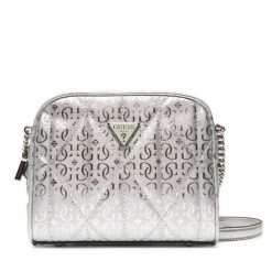 Torebka Guess. Szare listonoszki damskie Guess, z aplikacjami, bez dodatków. Za 349.99 zł.