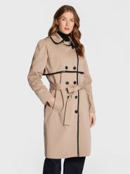 Bruuns Bazaar Trencz Portland Mina BBW2996 Beżowy Regular Fit. Brązowe płaszcze damskie Bruuns Bazaar, bez wzorów, z bawełny, bez kołnierzyka, bez kaptura. Za 729.99 zł.