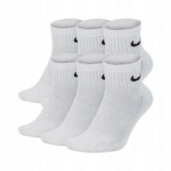 Skarpety Za Kostkę Unisex Dla Dorosłych (zestaw 6 Sztuk). Białe skarpetki damskie Nike, bez wzorów. Za 143.99 zł.