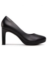 Clarks Czółenka Ambyr Joy 261577644 Czarny. Czarne czółenka damskie Clarks, bez wzorów, ze skóry, bez obcasa, bez zapięcia. Za 319.99 zł.