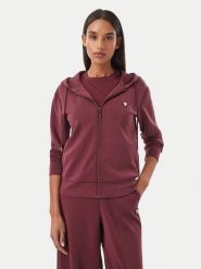 Guess Bluza V4YQ06 KCAY2 Bordowy Regular Fit. Czerwone bluzy damskie Guess, m, z aplikacjami, z syntetyku, bez ramiączek, bez kaptura. Za 394.99 zł.