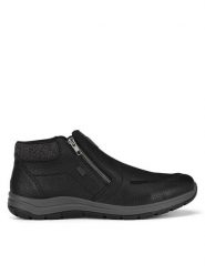 Rieker Botki 03660-00 Czarny. Czarne botki męskie Rieker, bez wzorów, ze skóry, bez obcasa, bez zapięcia. Za 307.99 zł.