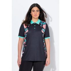 Damskie Koszulka polo funkcyjna kołnierz polo rękaw 1/2. Czarne koszulki sportowe damskie Ulla Popken, plus size, bez wzorów, z elastanu, bez ramiączek. Za 223.99 zł.