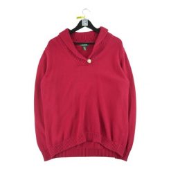 Damski czerwony sweter. Czerwone swetry nierozpinane damskie Ralph Lauren, l, bez wzorów, z materiału, eleganckie, bez kołnierzyka, bez ramiączek. Za 85.16 zł.