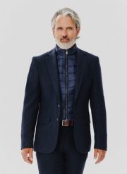 PAKO LORENTE – Granatowa marynarka męska z odpinaną podpinką. Garnitury męskie Pako Lorente, m, bez wzorów, z elastanu, casualowe. Za 1,199.99 zł.