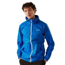 Kurtka Kieszonkowa Wodoodporna Męska + Worek Pack It III. Niebieskie kurtki męskie Regatta, m, bez wzorów, z materiału, z kapturem. Za 248.99 zł.