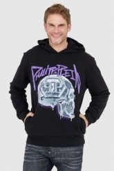 PHILIPP PLEIN Czarna bluza męska z kapturem skull. Czarne bluzy męskie Philipp Plein, l, bez wzorów, bez ramiączek, z kapturem. W wyprzedaży za 2,199.99 zł.