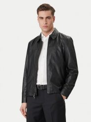 Calvin Klein Kurtka skórzana LV04LF423G Czarny Regular Fit. Czarne kurtki męskie Calvin Klein, m, bez wzorów, ze skóry, bez kaptura. Za 2,089.00 zł.