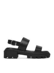 DeeZee Sandały CEO-H3T9820-2 Czarny. Czarne sandały damskie DeeZee, bez wzorów, ze skóry, bez obcasa, na płaskiej podeszwie, bez zapięcia. Za 139.99 zł.