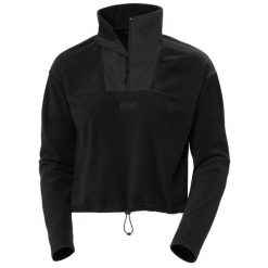 Damska bluza typu crop Helly Hansen Daybreaker Fleece. Czarne bluzy damskie Helly Hansen, bez wzorów, sportowe, bez ramiączek, bez kaptura. Za 347.00 zł.