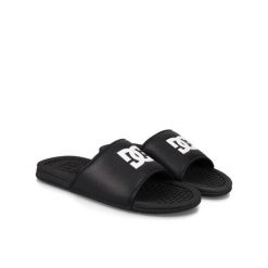 Klapki męskie DC Shoes Bolsa. Czarne klapki męskie DC Shoes, bez wzorów, ze skóry ekologicznej, bez zapięcia. Za 119.99 zł.