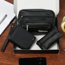 Zestaw męski skórzany premium Beltimore portfel saszetka etui P69. Portfele męskie Beltimore, bez wzorów. Za 149.90 zł.