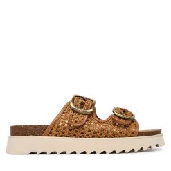 Klapki Tamaris. Brązowe klapki damskie Tamaris, bez wzorów, bez obcasa, bez zapięcia. Za 329.99 zł.