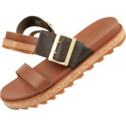 Klapki Sorel Roaming Slide NL4177-242 brązowe. Brązowe klapki damskie na lato, bez wzorów, z gumy, casualowe, bez obcasa, bez zapięcia. Za 190.98 zł.
