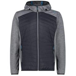 Kurtka przeciwdeszczowa CMP Hybrid Man Fix Hood. Szare kurtki męskie CMP, bez wzorów, bez kaptura. Za 261.99 zł.