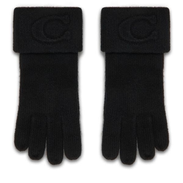 Rękawiczki Coach. Czarne rękawiczki damskie Coach, bez wzorów, z dzianiny. Za 209.99 zł.