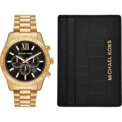 Michael Kors Mężczyźnizestaw prezentowy Lexington Zegarki 1 ct Męskie. Czarne zegarki męskie Michael Kors, bez wzorów, z materiału, szklane. Za 1,339.99 zł.