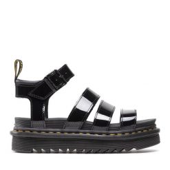 Sandały Dr. Martens. Czarne sandały damskie Dr. Martens, bez wzorów, bez obcasa, na płaskiej podeszwie, bez zapięcia. Za 699.99 zł.