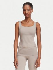 Guess Top V6YP18 K4788 Beżowy ciemny Slim Fit. Brązowe topy damskie Guess, m, z aplikacjami, z syntetyku, bez kołnierzyka, bez ramiączek. Za 194.99 zł.