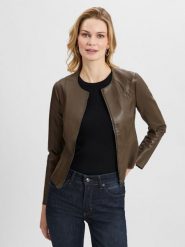 Zero Marynarka Kobiety brązowy, 42. Brązowe marynarki i żakiety damskie zero, bez wzorów, ze skóry, eleganckie, bez kołnierzyka, bez ramiączek. Za 329.95 zł.