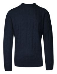 Sweter Męski Granatowy Dziergany w Warkocze, Elegancki, U-neck -BRAVE SOUL. Niebieskie swetry męskie Brave Soul, m, bez wzorów, dziergany, eleganckie, bez kołnierzyka, bez ramiączek. Za 99.00 zł.