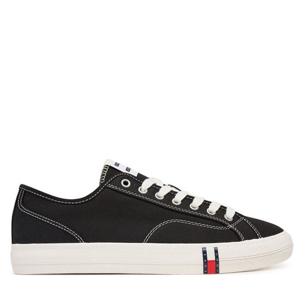 Tenisówki Tommy Jeans. Czarne trampki męskie Tommy Jeans, bez wzorów, z jeansu, bez zapięcia. Za 165.99 zł.