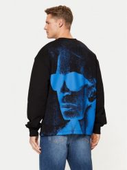 Karl Lagerfeld Jeans Bluza A1M20070 Czarny Relaxed Fit. Czarne bluzy męskie Karl Lagerfeld Jeans, m, bez wzorów, z bawełny, bez ramiączek, bez kaptura. Za 459.99 zł.