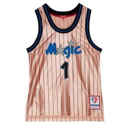 Koszulka Orlando Magic Swingman 75TH 1994/95. Czerwone bluzki damskie Mitchell & Ness, bez wzorów, sportowe, bez kołnierzyka, bez ramiączek. Za 662.00 zł.