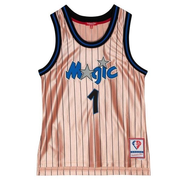 Koszulka Orlando Magic Swingman 75TH 1994/95. Czerwone bluzki damskie Mitchell & Ness, bez wzorów, sportowe, bez kołnierzyka, bez ramiączek. Za 662.00 zł.