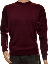 Leccos Sweter męski gładki wełniany pod szyję L bordo. Swetry męskie Leccos, l, bez wzorów, z wełny, bez kołnierzyka, bez ramiączek. Za 99.99 zł.