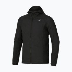 Kurtka do biegania męska Mizuno Tech Light Hooded. Czarne kurtki męskie Mizuno, m, bez wzorów, z poliamidu, bez kaptura, do biegania. Za 459.99 zł.